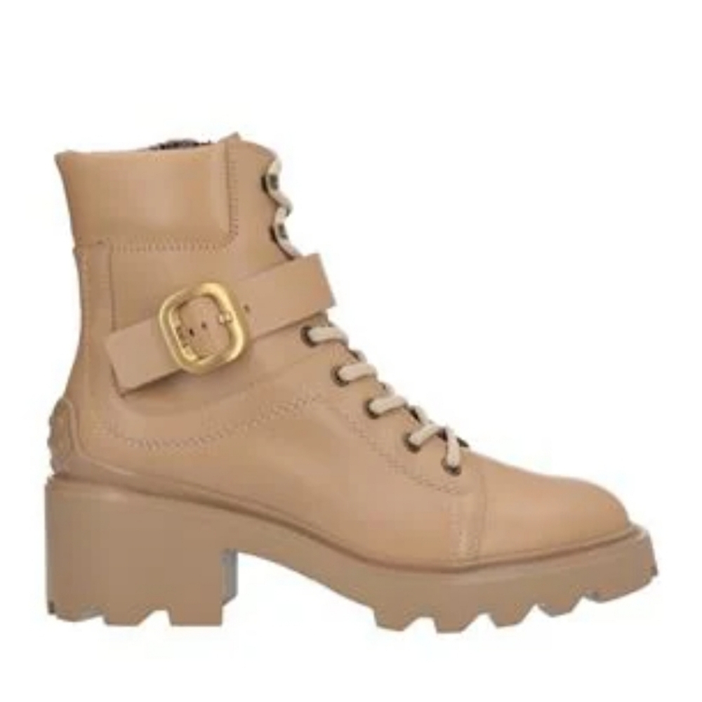 TOD'S tan leather boots, sz 38